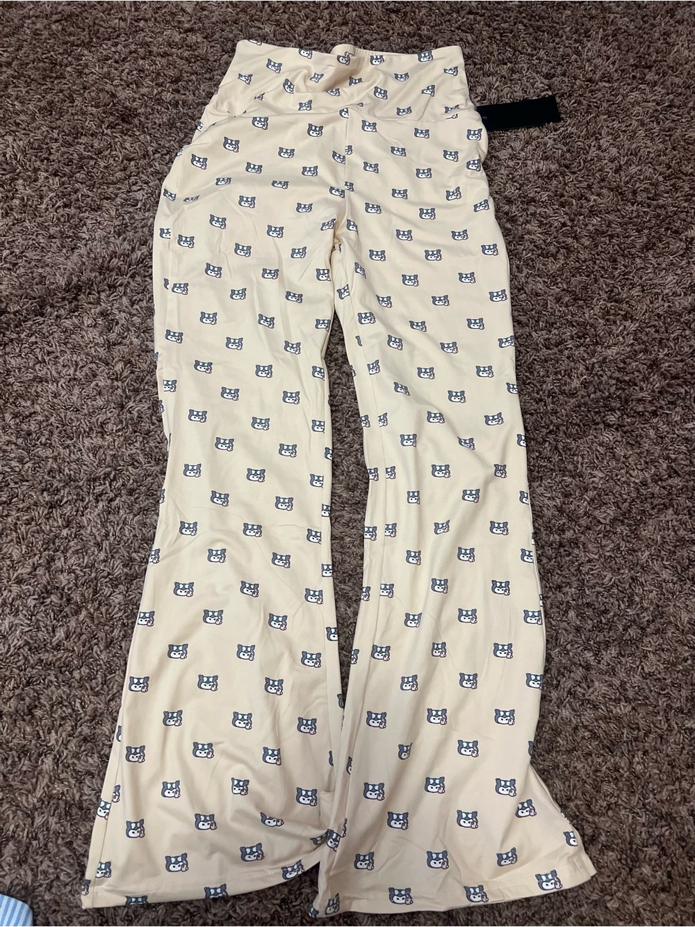 Cream legging Pants with kuromi  Print